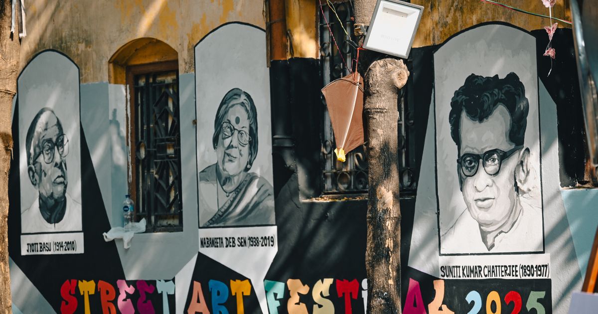 Colorful street art festival mural used as guerrilla marketing to attract attention in an urban neighborhood