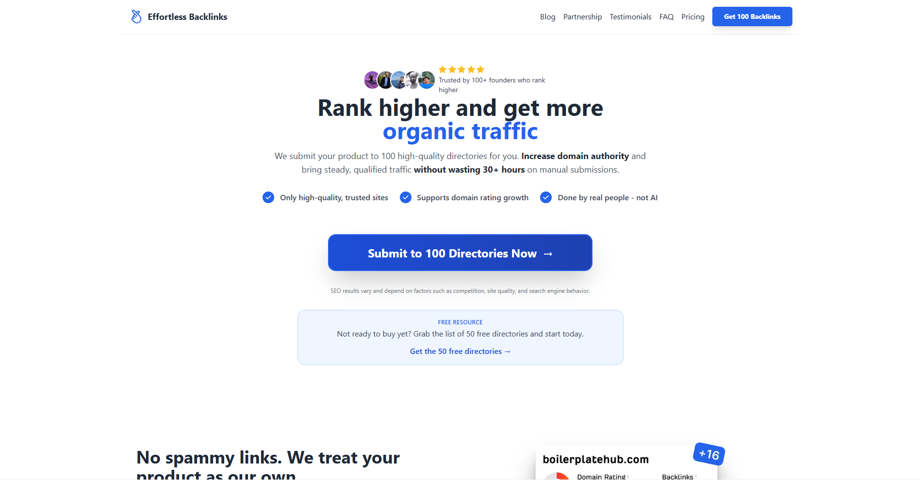 Effortless Backlinks screenshot