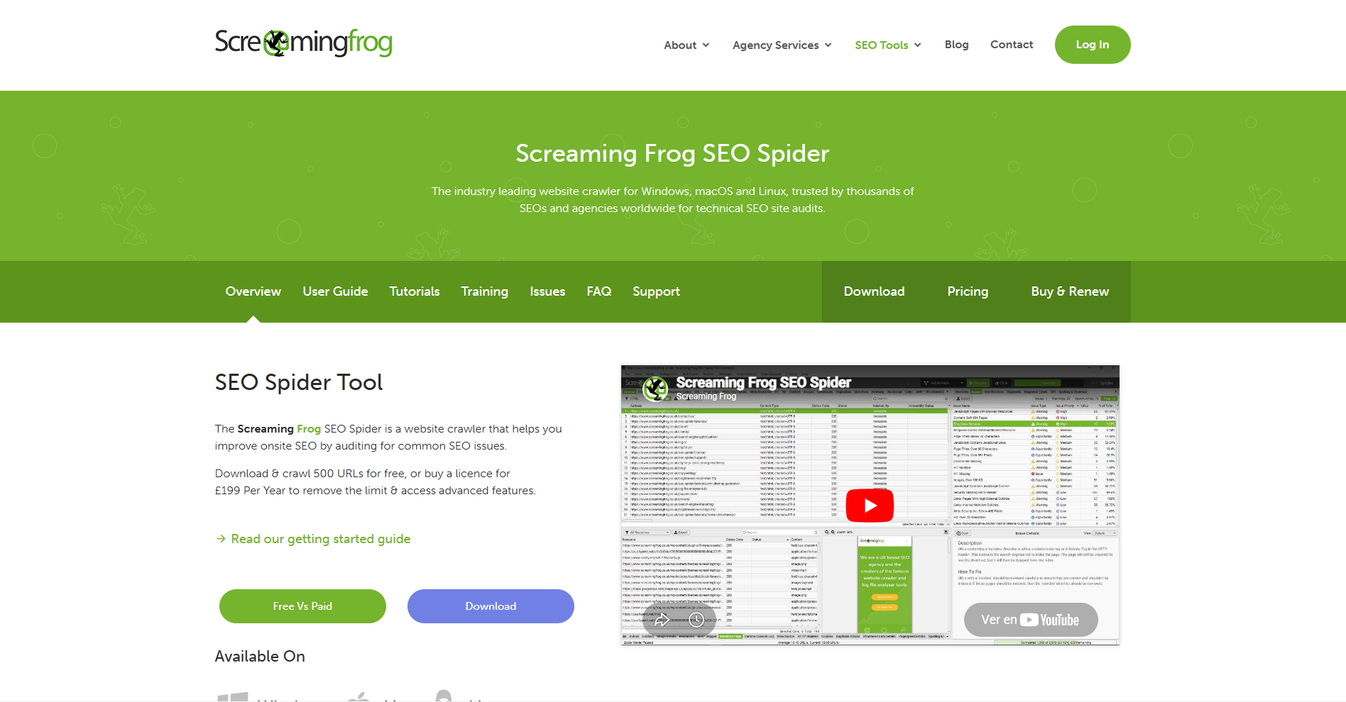Screaming Frog SEO Spider screenshot