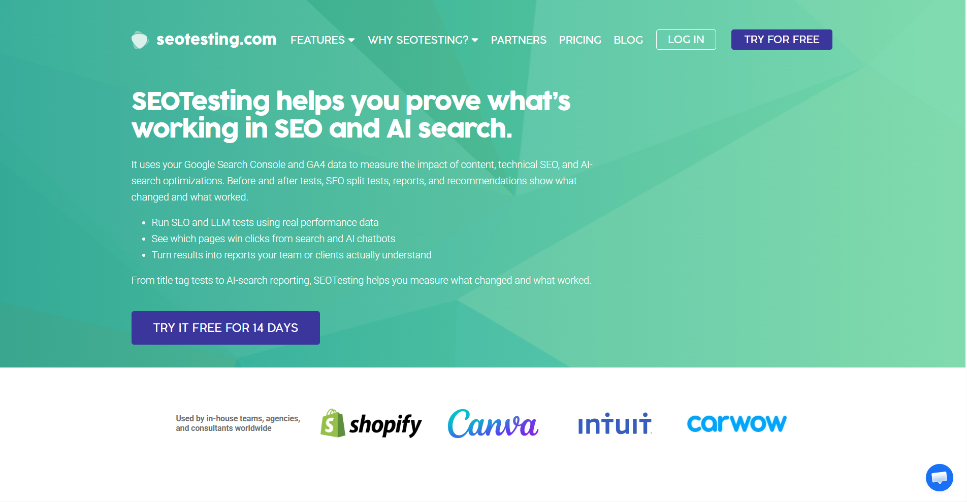 SEOTesting screenshot